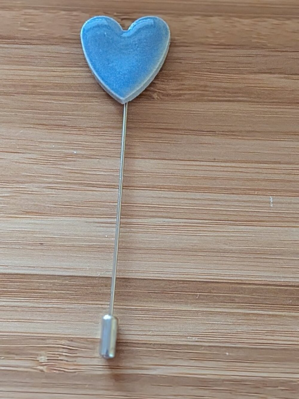 Blue Heart Ceramic Stick Pin